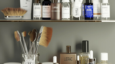 3dasset skincare products shelf