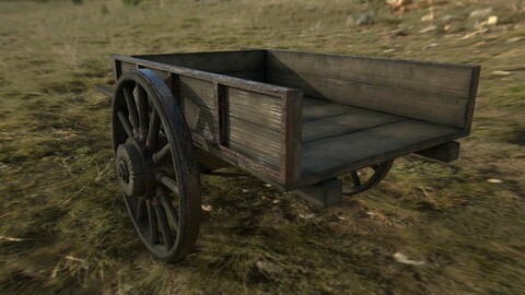 Old Horse Wagon - Game Ready
