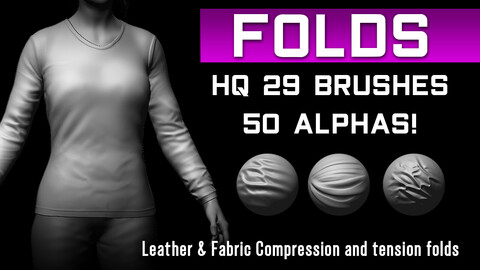 29 HQ Brushes -  Fabric Compression Wrinkles Folds