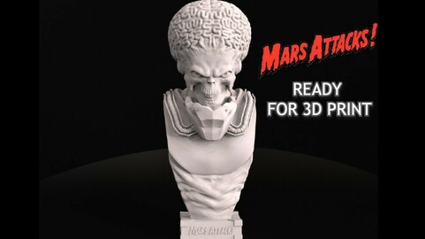 Mars Attacks Bust -  The Captain Who Never Existed (FAN ART)