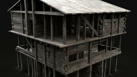 MEDIEVAL SCOUT TOWER WATCHTOWER VILLAGE GUARD WAREHOUSE BUILDING