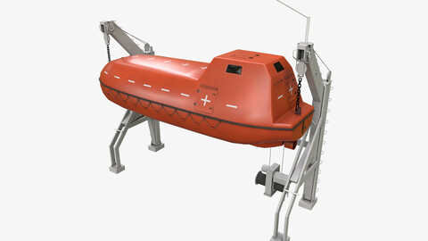 Ship Davit With Rescue Boat