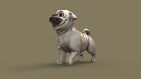 PUG Dog - Medium poly