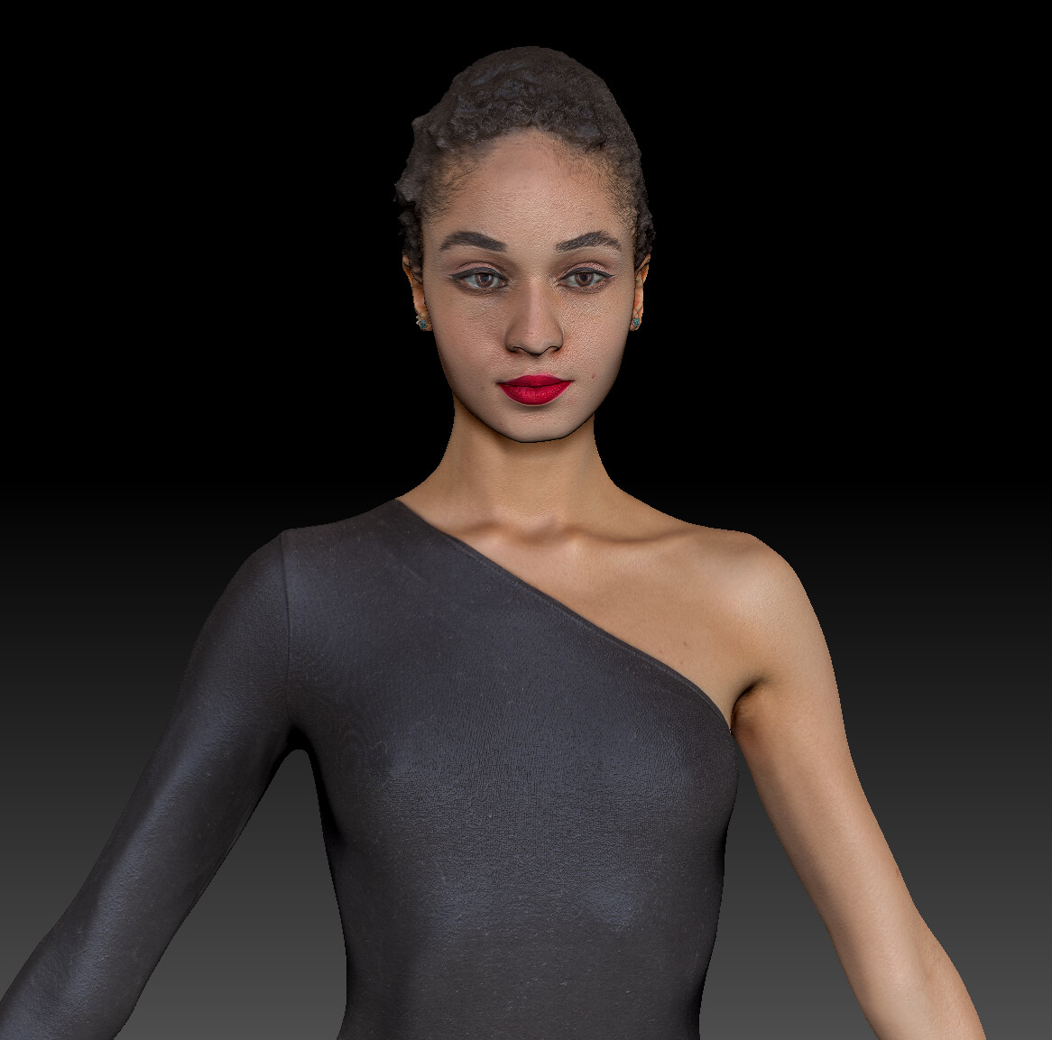 Artstation Attractive Woman In Black Bodysuit In A Pose 259 Game Assets 1354