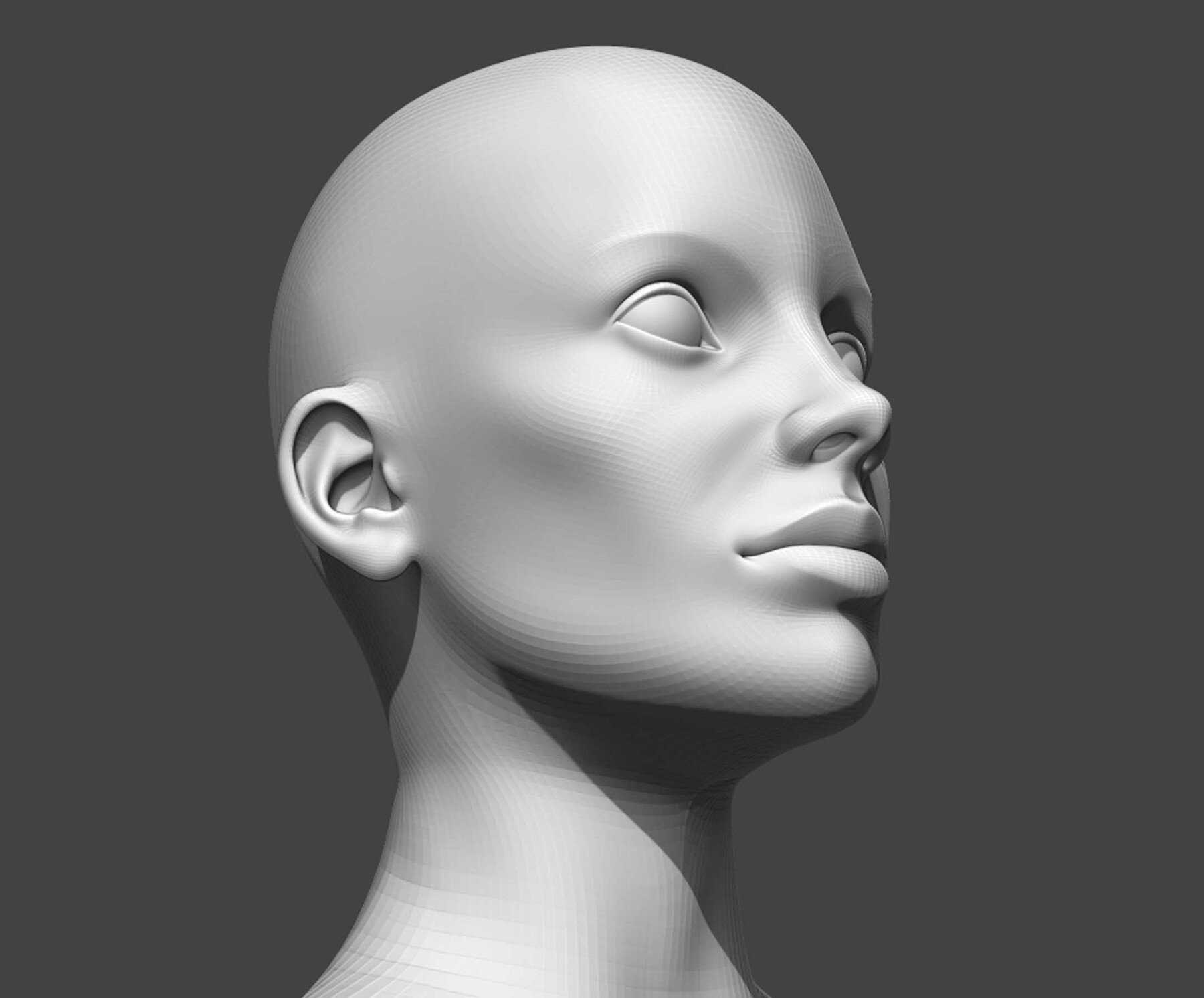 ArtStation - Female Head Realistic Base Mesh #2 3D Model | Game Assets