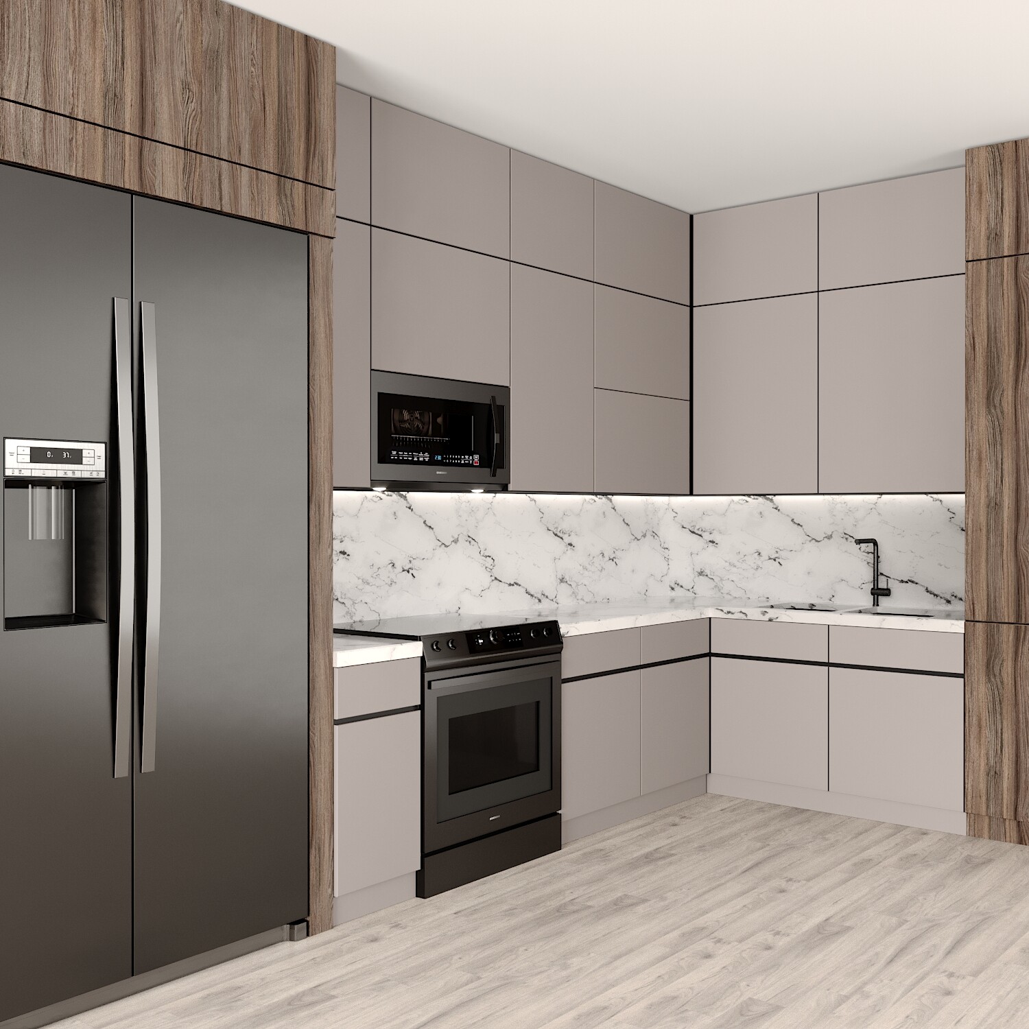 ArtStation - modern kitchen + refrigrator + appliance kitchen | Resources