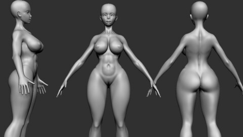Female Base Mesh (Semi Stylized)