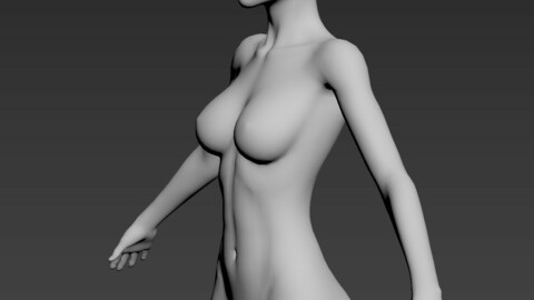 Base Mesh Gilr Low-poly