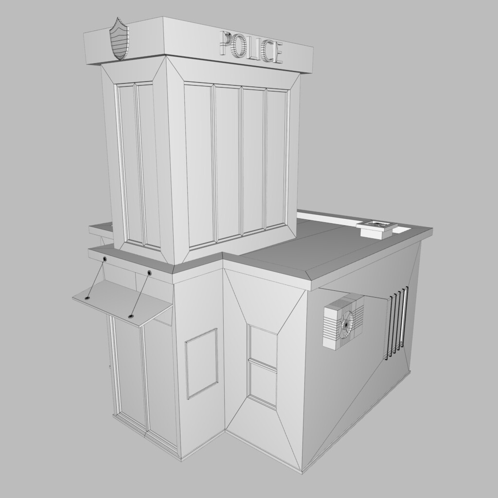 ArtStation - low poly police station | Game Assets