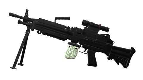 M249 SAW machinegun 3D Model