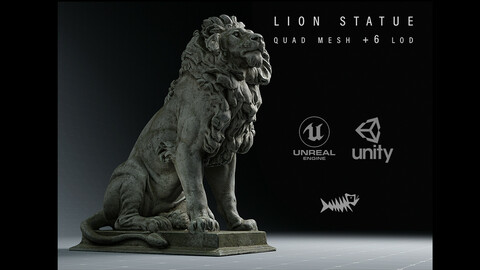 Lion Statue PBR 4K