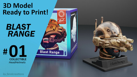 Blast Range Collectible HeadHelmets #01 Ready for 3D Print