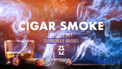 Cigar Smoke Procreate Brush Set