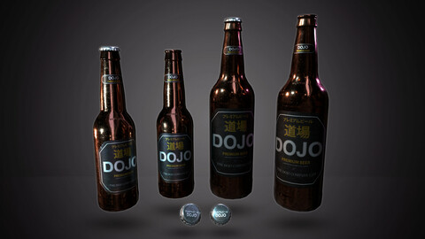 Beer Bottles and Cap Pack - PBR Game Ready Models