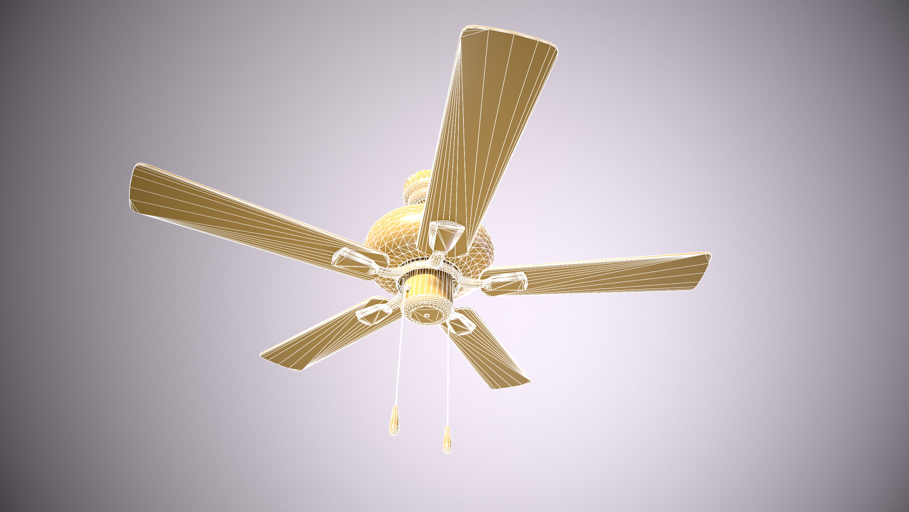 ArtStation Aged Bronze Ceiling Fan Game Assets