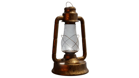 Antique Copper Lantern 3D model