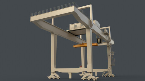 PBR Rail Mounted Gantry Crane RMG V1 - White