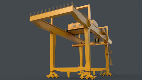 PBR Rail Mounted Gantry Crane RMG V1 - Yellow