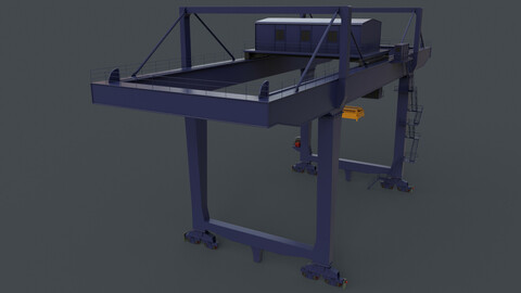 PBR Rail Mounted Gantry Crane RMG V2 - Blue Dark