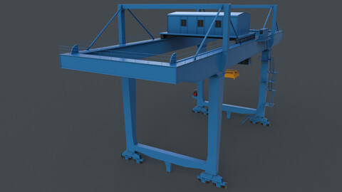 PBR Rail Mounted Gantry Crane RMG V2 - Blue Light