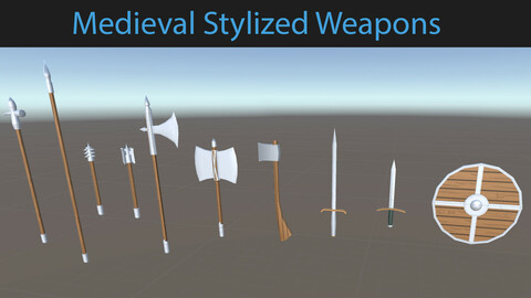 3D Stylized Medieval Weapons Assets for Games