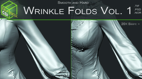 Wrinkle Folds Vol.1 - 4k Compression, Tension and Wrinkle Brushes