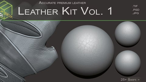 Leather Kit Vol. 1 - Accurate Grain, Bonded and Faux Leather Brushes