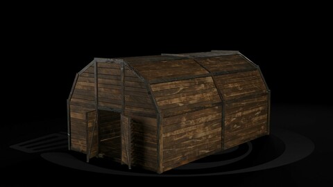 AAA Wooden Enterable Medieval Primal Warehouse 01 R