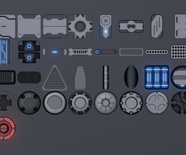 ArtStation - 50 Sci Fi Decal Pack (Decal Machine 2.1 Ready) | Resources