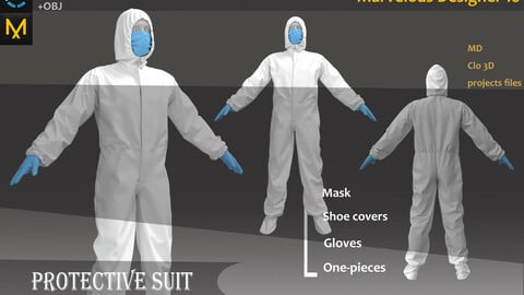 Protective/Hazmat Suit_Medical Disposable Protective Coverall Suit_MD file(obj&fbx file if needed)