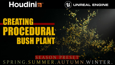 Houdini Tutorial Procedural Bush Plant in Unreal Engine 5