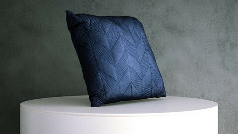 Cushion Blue Fabric Pattern Stitch [3d Scan Model: Cushions / Homewares / Soft Furnishings]
