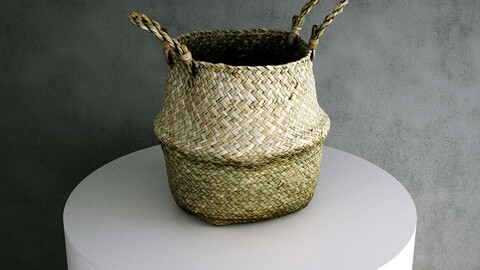 Woven Basket Planter [3d Scan Model: Homewares / Pots / Furnishings]