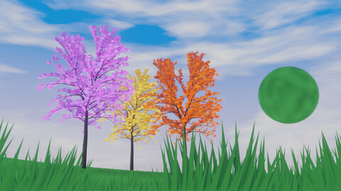 Stylized Grass Cartoon + 3 Free Trees