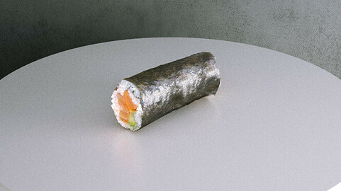 Sushi Roll - Salmon [3d Scan Model: Food]