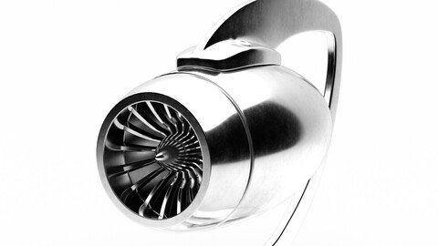 Jet engine statue metal decoration