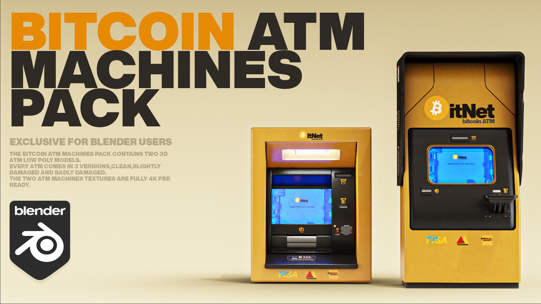 Artstation Bitcoin Atm Machines Pack Resources