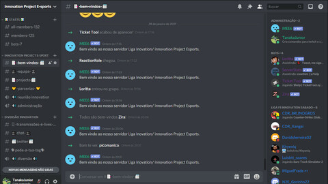 Crio Discords e comandos de Twitch