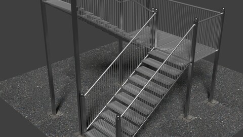 Metal Stairs 3D-Model