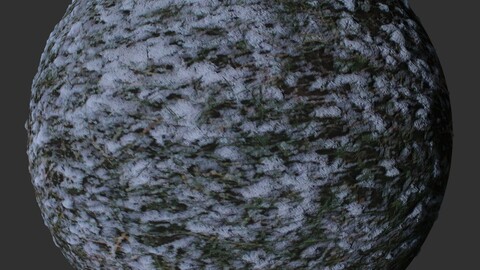 Ground Snow Grass 1 PBR Material