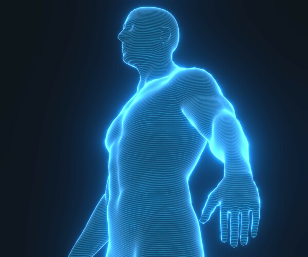 Artstation Human Hologram Male 3d Model Game Assets