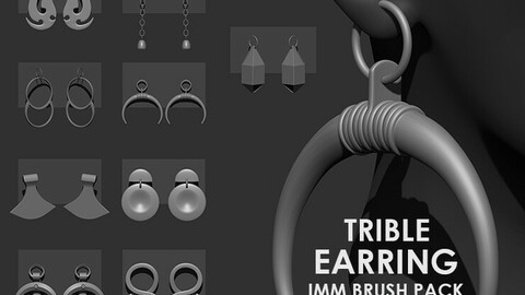 Trible Earring IMM Brush Pack 9 in One