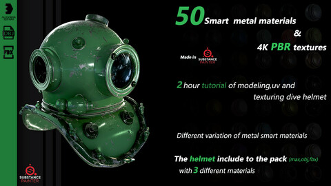 50 metal smart materials + 4k pbr texture