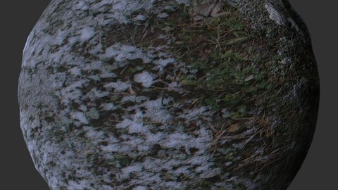 Ground Snow Grass 2 PBR Material