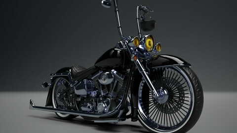 Custom Motorcycle Lowrider Style