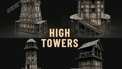 ENTERABLE HIGH TOWER WATCHTOWER COLLECTION BUILDINGS