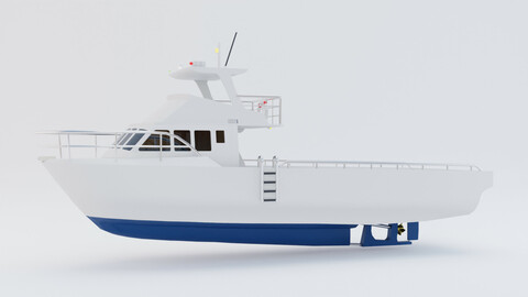 Lobster Boat Low-poly 3D model