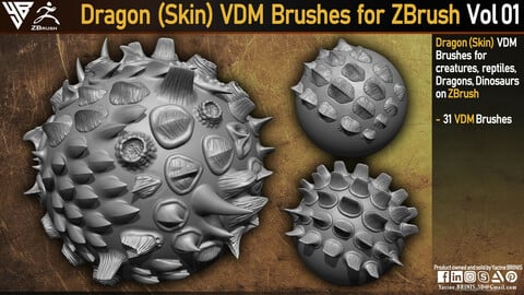 Dragon Skin VDM Brushes for ZBrush Vol 01