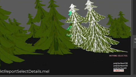 Report Selection Details for Maya