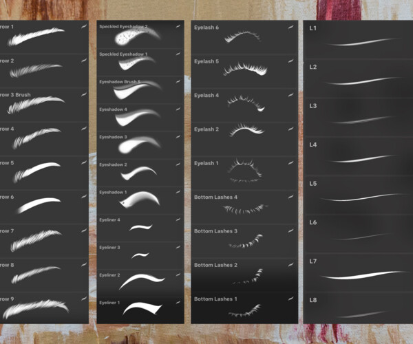 ArtStation 3 in 1 Pack Procreate Eyelash & Eyebrow Brushes. Procreate Lashes Brushes